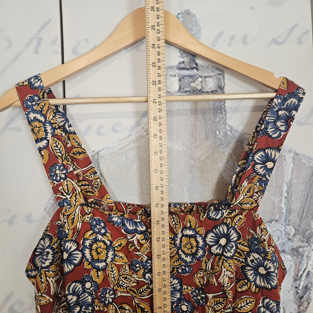 NWT FAHERTY Pacifica Linen Tank Top Red Desert Bloom Floral Print Size L $128 - Picture 7 of 8